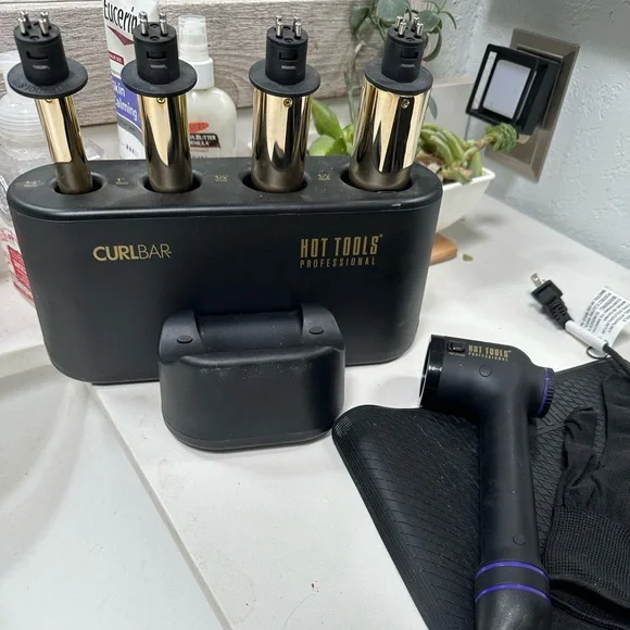 Hot Tools CurlBar Professional Curling Wand Set in Black and 24K Gold - Picture 2 of 2